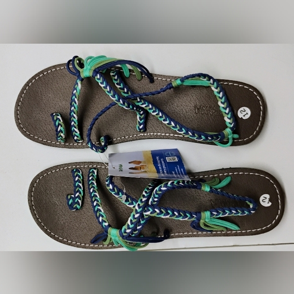CAPANA Robe Sandals Women's Sz 12 Commune-Marine Pistachio Strappy Beach - Picture 5 of 16